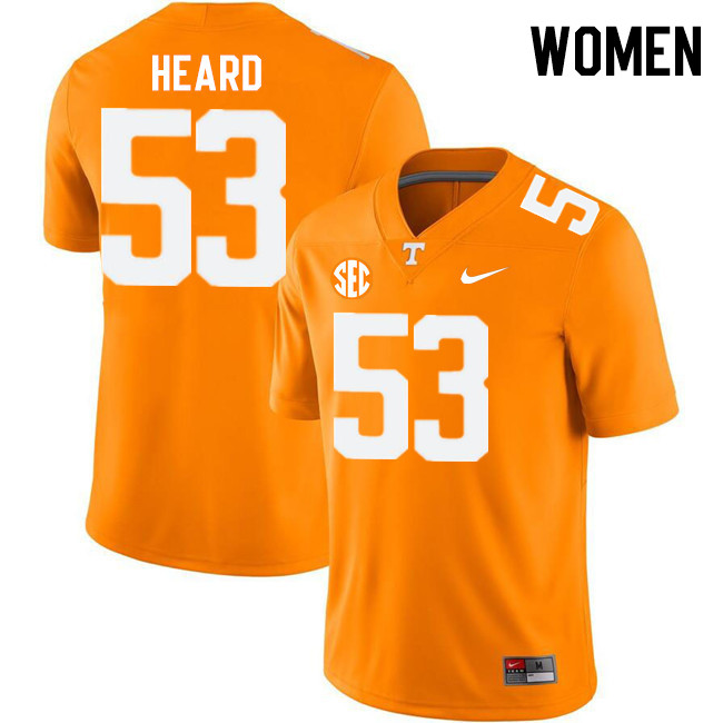 Women #53 Lance Heard Tennessee Volunteers College Football Jerseys Stitched-Orange